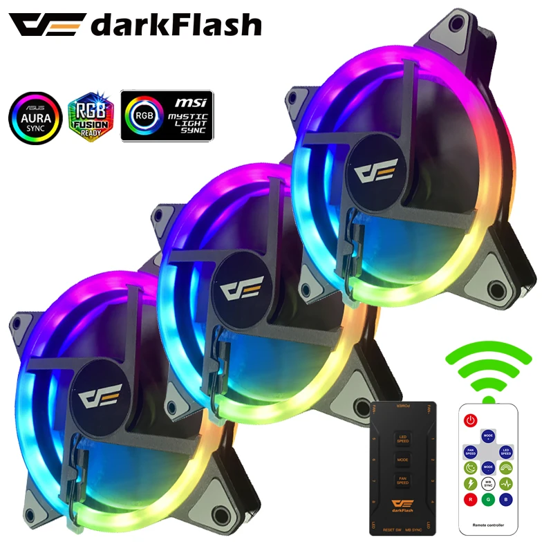 Darkflash DR12 PRO pc компьютер чехол вентилятор RGB aura синхронизации настраивайте