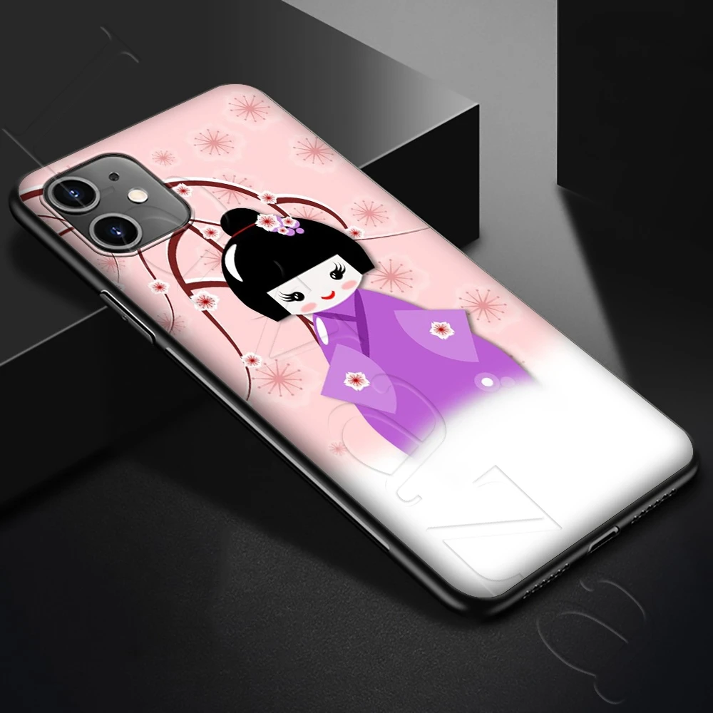 Lavaza kawaii японская кукла Kokeshi Мягкий ТПУ чехол для iPhone 12 Mini 11 Pro XS Max XR X 8 7 6 6S Plus 5 5S SE |