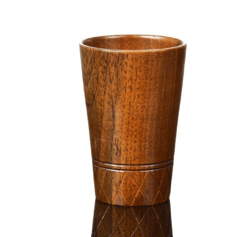 

Creative New Solid Wood Long Beer Mug Wooden Coffee Cup Water Cups Wooden Cup