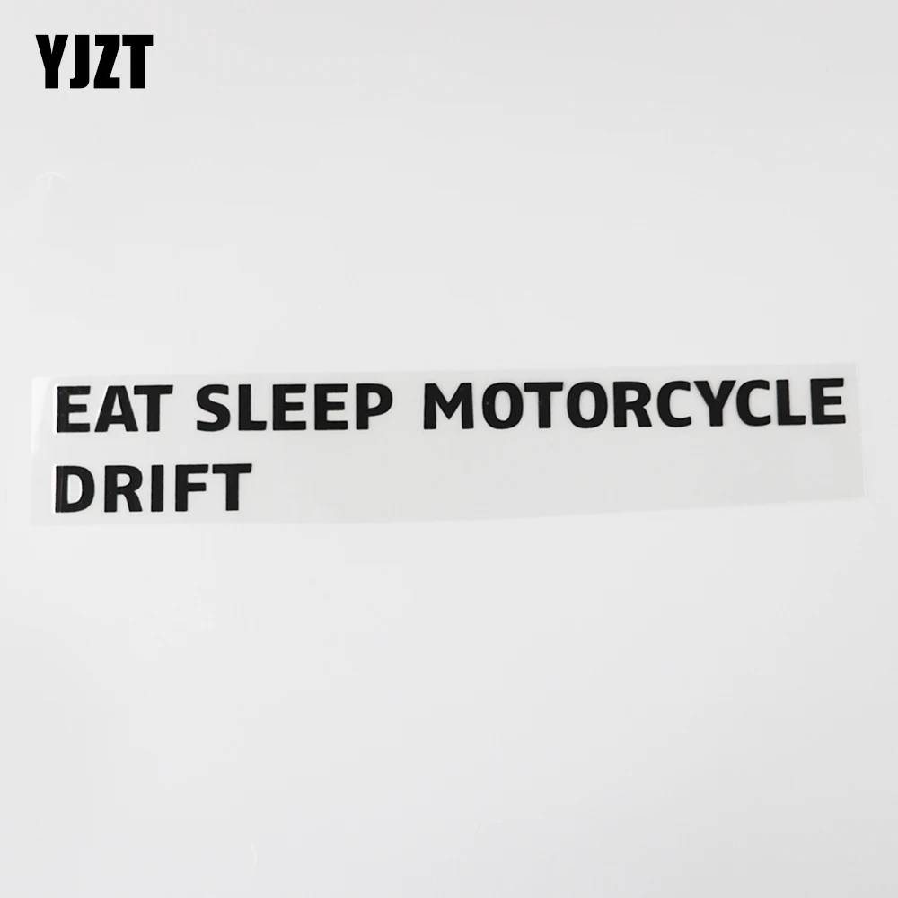 YJZT 23,3 см * 3,8 см съешь спящий мотоцикл Дрифт автомобильные наклейки Виниловые буквы черные/Серебряные наклейки 13D-0169