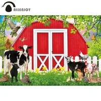 allenjoy red barn farm backdrop animals spring birthday baby shower party supplies background decor banner cake table photobooth
