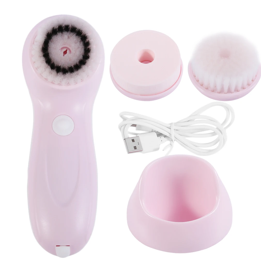 

3 In1 Electric Rotating Facial Cleansing Brush Multifunctional Facial Cleaning Tools USB Rechargeable Face Cleaners Scrubber