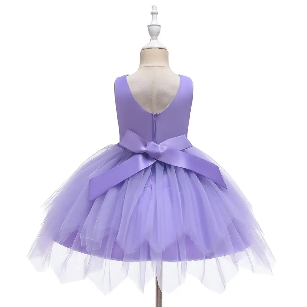 Летнее платье принцессы с вышивкой и бисером для девочек Сетчатое без рукавов от