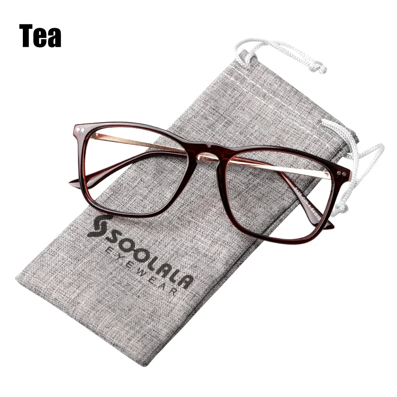 Tea SOOLALA, большие размеры, женские, мужские, полная оправа, стекло для чтения, большие, прозрачные линзы, оправа для глаз, стекло для чтения+ 0,5, 1,5, 2,5, 4,0 - Цвет оправы: Tea