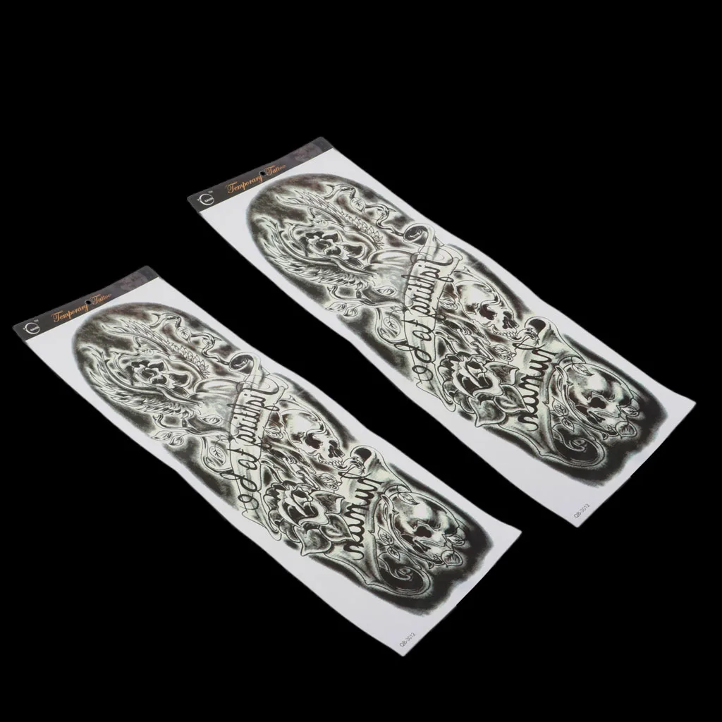 Временная татуировка на всю руку черные наклейки тело для мужчин и женщин (2