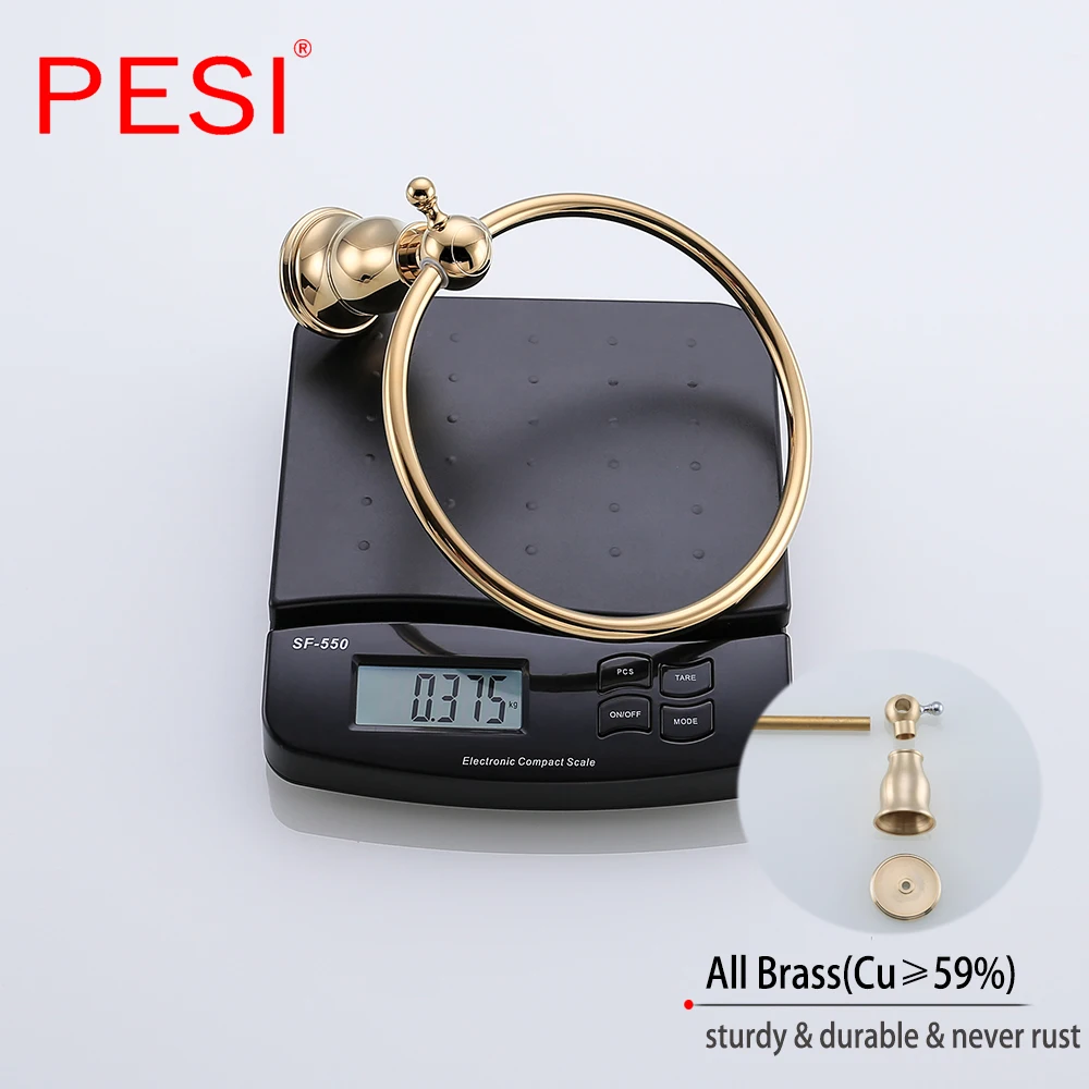 Бесплатная доставка золотой держатель для полотенец круглая настенная вешалка