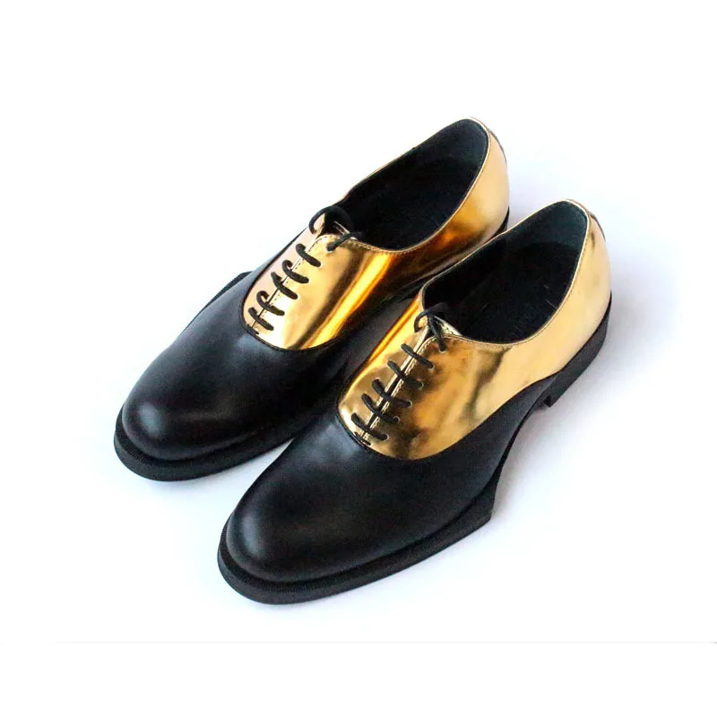 

Новая модная обувь из натуральной кожи; роскошные мужские туфли на среднем каблуке; Мужская обувь золотистого цвета; Разноцветные вечерние ...