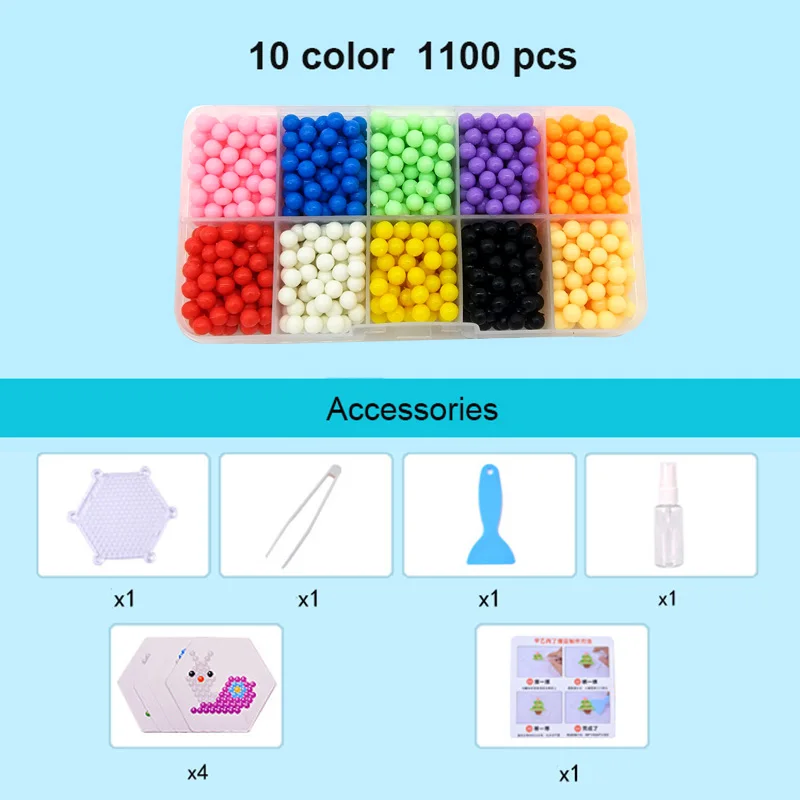 aquabeads Цвет Кристалл bean DIY Аква распыления воды Magic Бусины 3D головоломки