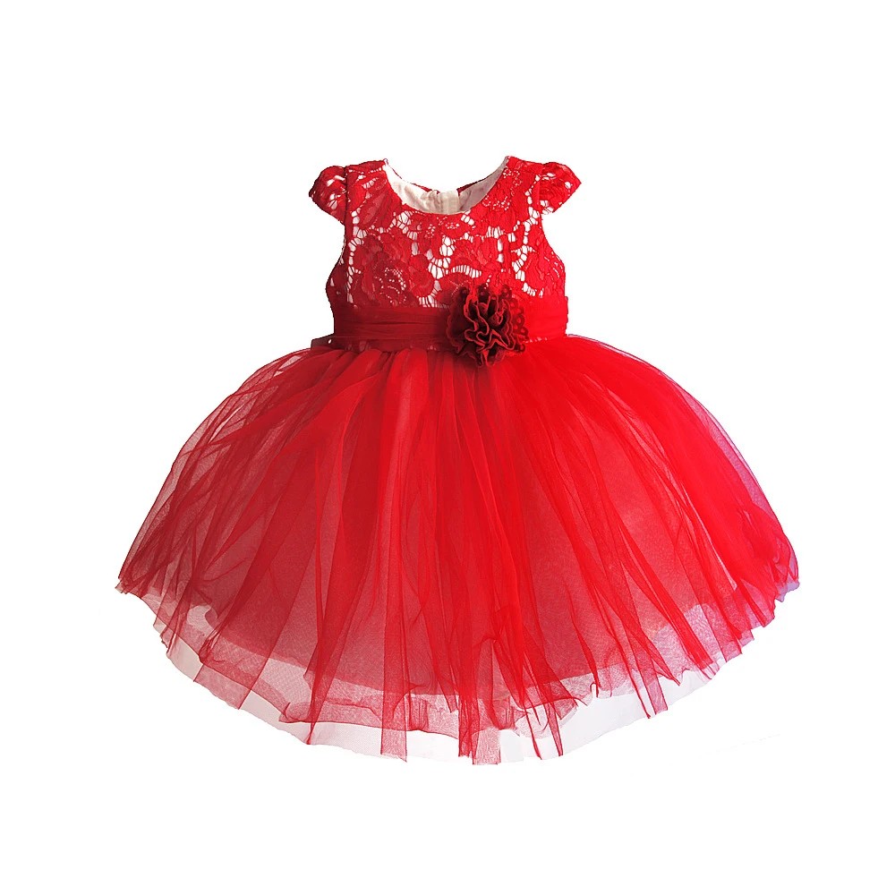 Новое кружевное платье с цветами для маленьких девочек платья на день рождения 1