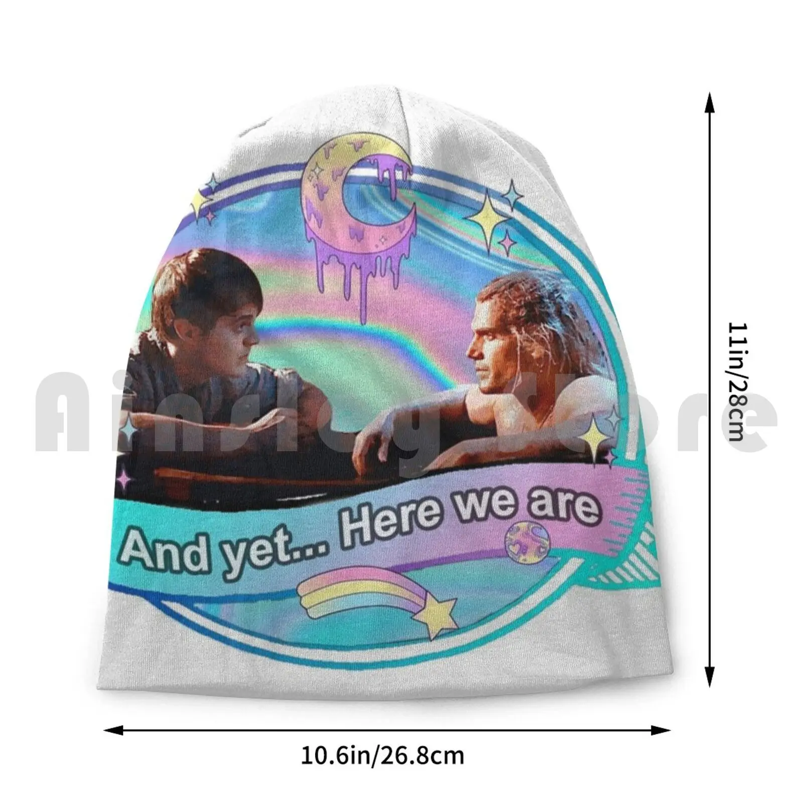 Шапка-бини с рисунком сделай сам