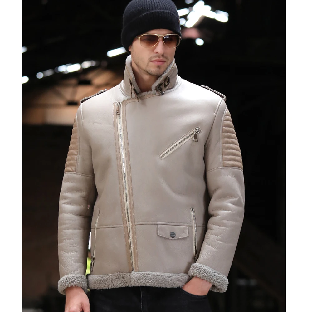 Осенне зимнее пальто Akrasanee из натуральной овечьей шерсти мужская одежда кожи