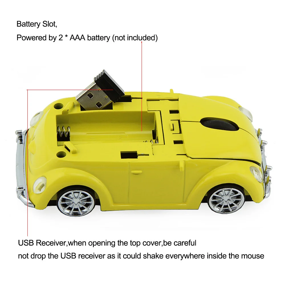 3D Рождественская USB оптическая беспроводная мышь VW Beetle в форме автомобиля, игровая мышь Beetle Mause для ПК, ноутбуков, компьютерных мышей