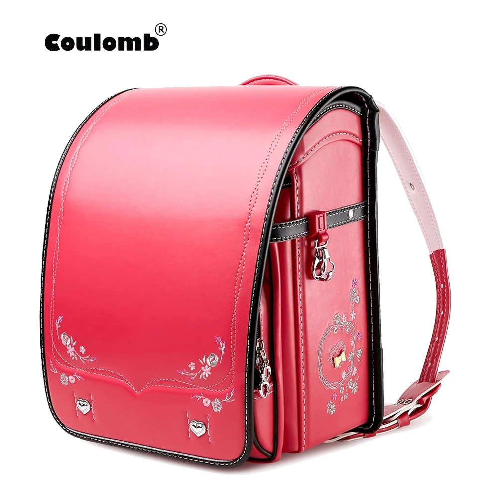 Детский школьный ранец Coulomb из искусственной кожи для девочек, ортопедические сумочки Randoseru для рюкзак для школьников и студентов, дизайн 2021
