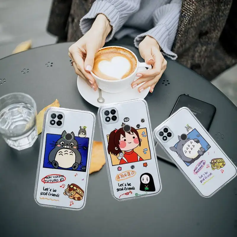 

Totoro Spirited Away Ghibli Miyazaki Cartoon Phone Case Transparent for Xiaomi redmi note 8 9 10 11 t lite pro ultra mix 4 K40