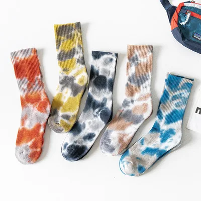 

Street Chill Tie Dye Unisex Socks OOTD Boyfriend Casual Women Men Spring Pastel Stretchy Men Fashion Chic Apparel Accessories