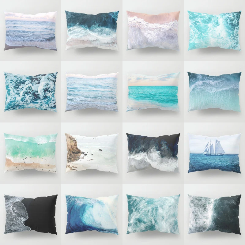 

Fashion Ocean Landscape Office Fabric Sofa Cushion Home Furnishing