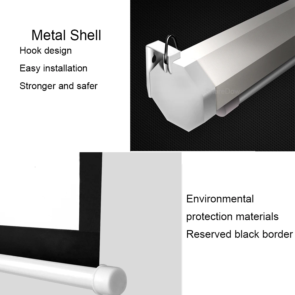 100 Inch 16:9 Wall Mounted Metal Curtain Electric Motorized Pull Down HD Projector Screen For Home Theater | Электроника