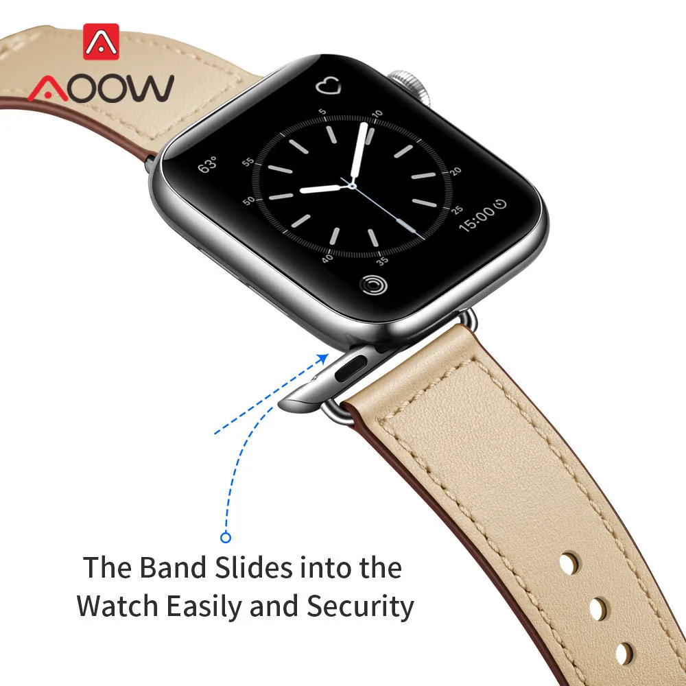 Ремешок из натуральной кожи для Apple Watch 4, 40 мм, 44 мм, 38 мм, 42 мм, высокое качество, для мужчин и женщин, ремешок для часов, браслет для iWatch 1, 2, 3