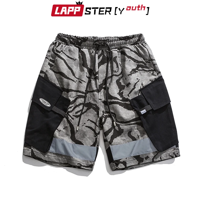 

LAPPSTER мужские карго-шорты камуфляжные летние Цветные Блоки 2019 пара Японская уличная хип-хоп спортивные шорты Лоскутные шорты для бега