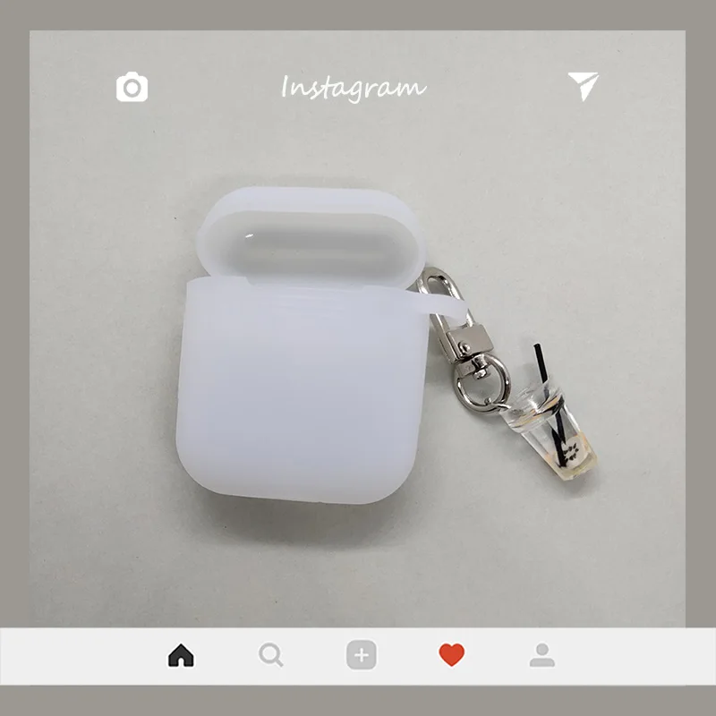 Для Apple AirPods чехол милый молочный чай беспроводные наушники чехол для Airpods гарнитура силиконовый защитный чехол бутылка для напитков брелок