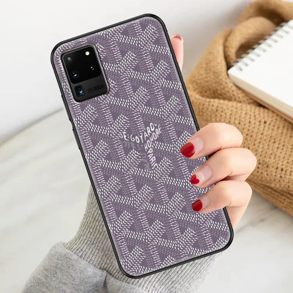 

fashion G-Goyard brand Phone case For Samsung Galaxy Note 4 8 9 10 20 S8 S9 S10 S10E S20 Plus UITRA Ultra black art cell cover