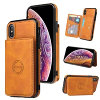case for apple iphone xs maxmagnetic buttons wallet case with card holder durable soft tpu case back wallet flip cover