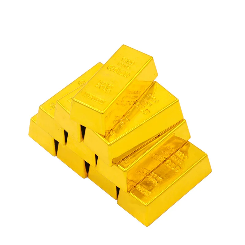 

Plastic Simulation Gold Brick Home Door Office Fake Gold Bar Collectable Golden Toy Table Decor Cosplay Props