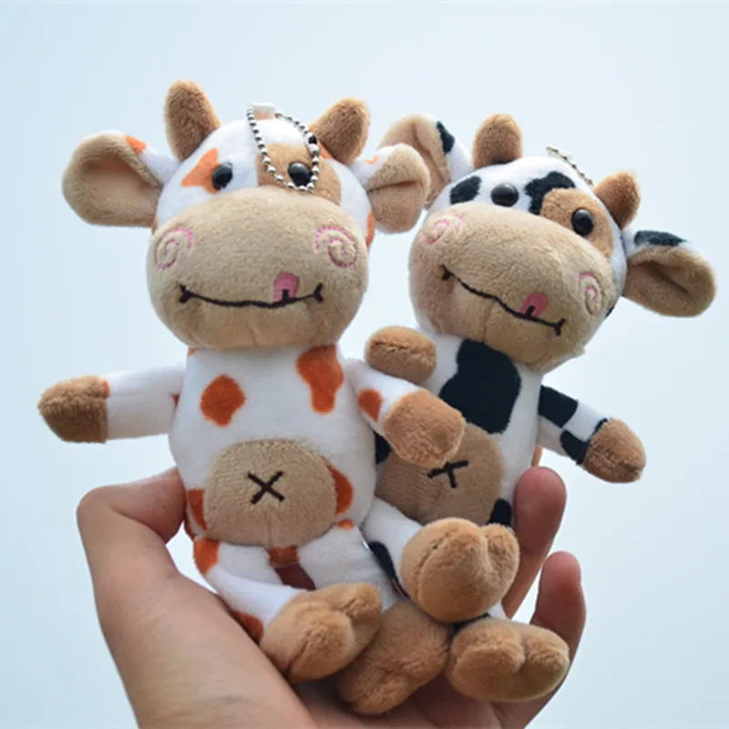 

1 шт. корова маленькая плюшевая подвесная игрушка, Детская кукла брелок/брелок подарок Бесплатная доставка