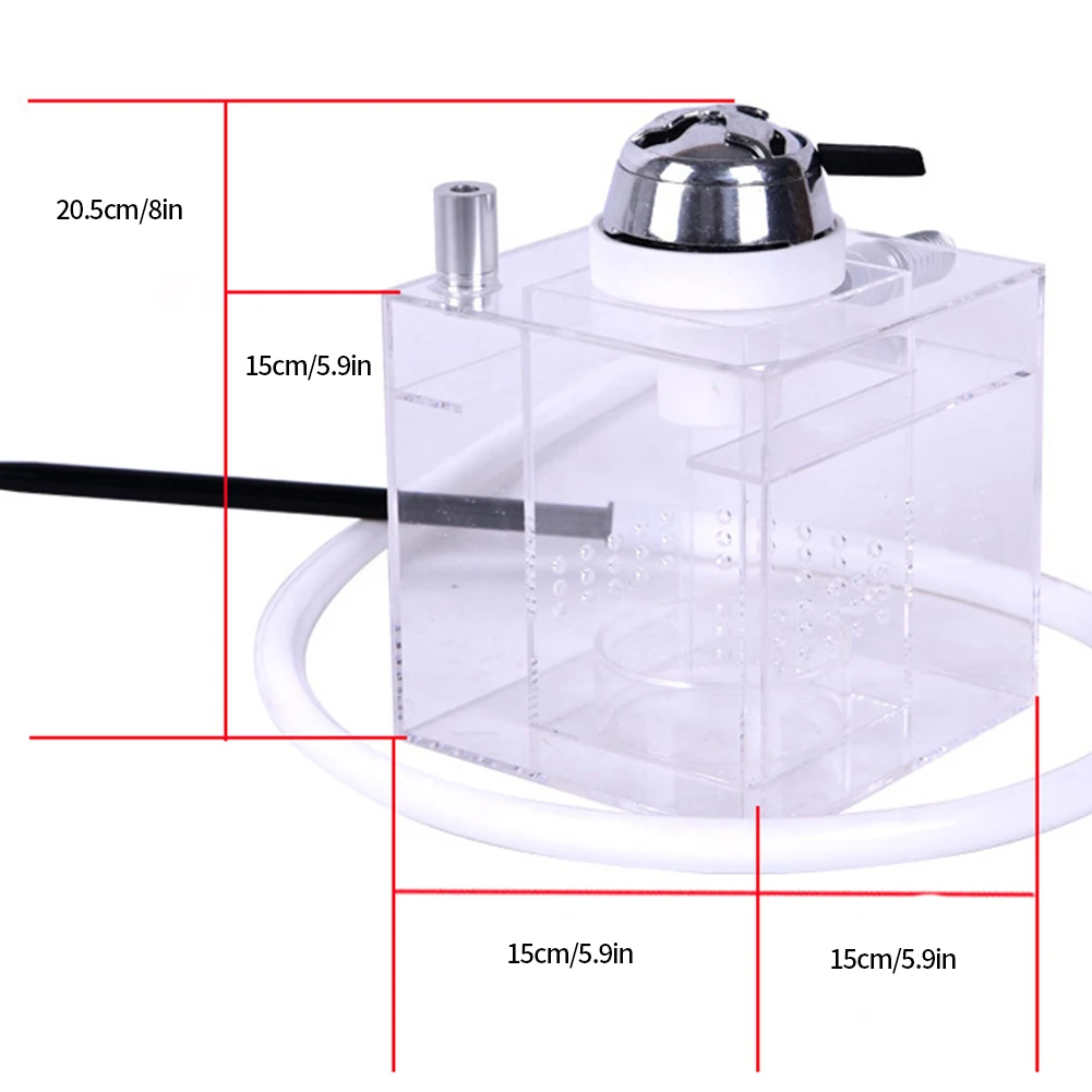 

New Acrylic Shisha Pipe Set Hookah With LED Light Shisha Silicone Bowl Hose Spring Charcoal Tongs Chicha Narguile Accessories