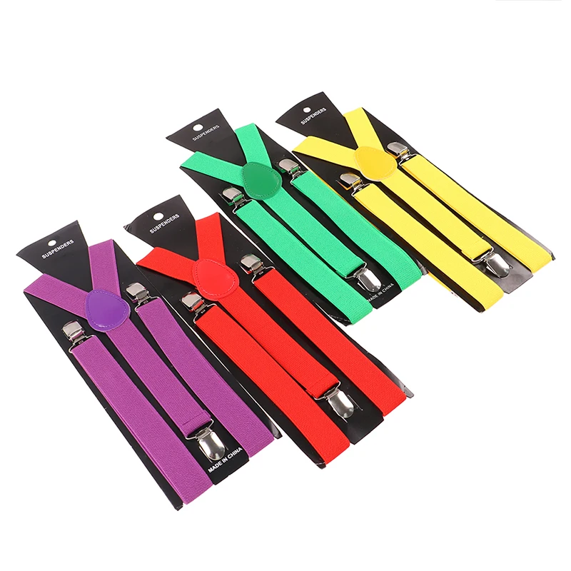 

Fashion Adjustable Shape Elastic Clip-on Suspender Three Clip Pants Braces