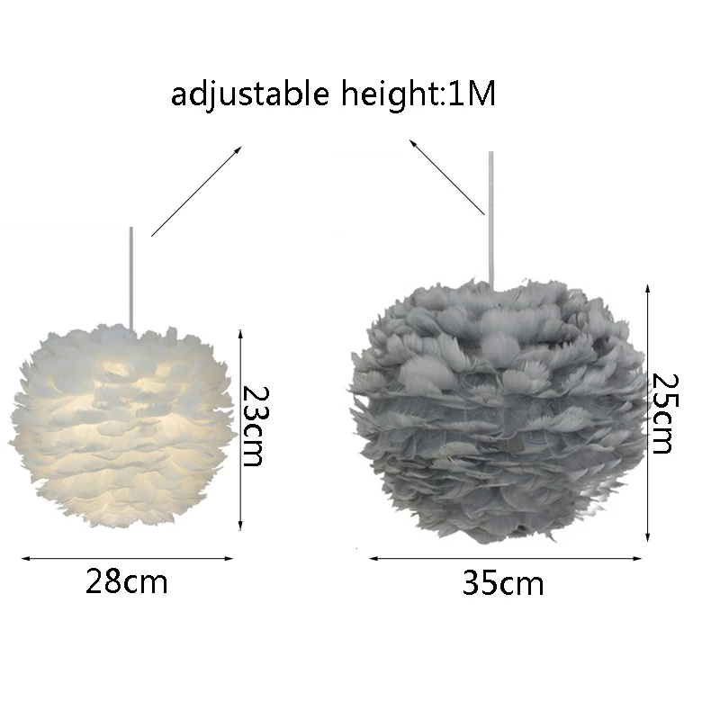 Подвесной светильник с перьями Подвесная лампа романтическая для спальни