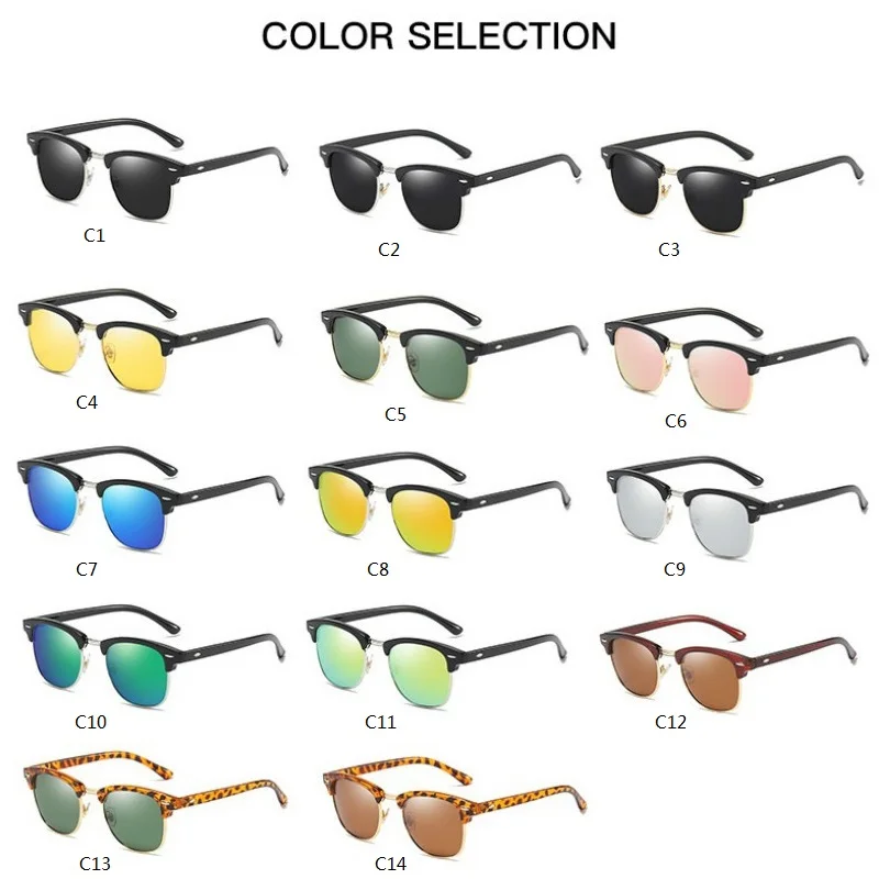 

Polarized Sunglasses Men 2021 Brand Designer Semi Rimless Classic Sun Glasses Women lentes de sol hombre shades Sunglass UV400