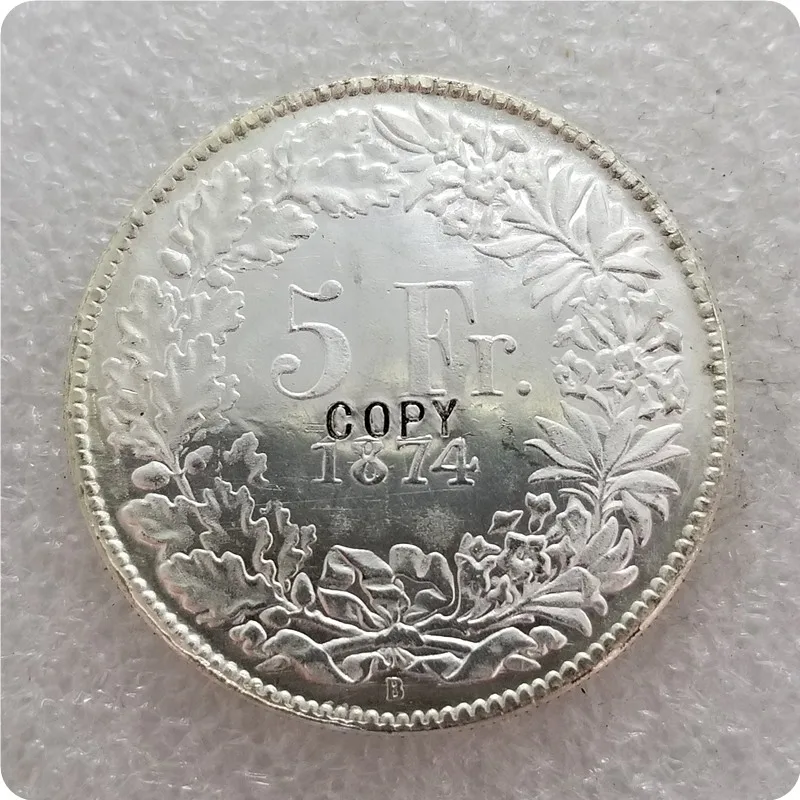 1874 B Швейцария 5 франков копия монет|Безвалютные монеты| |