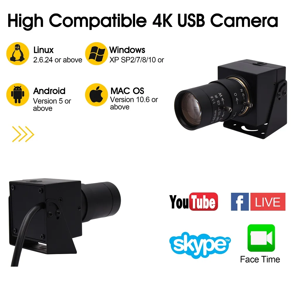 Веб-камера 340x216 0 Sony IMX415 MJPEG 30fps CCTV варифокальный ручной зум объектив CS видеокамера