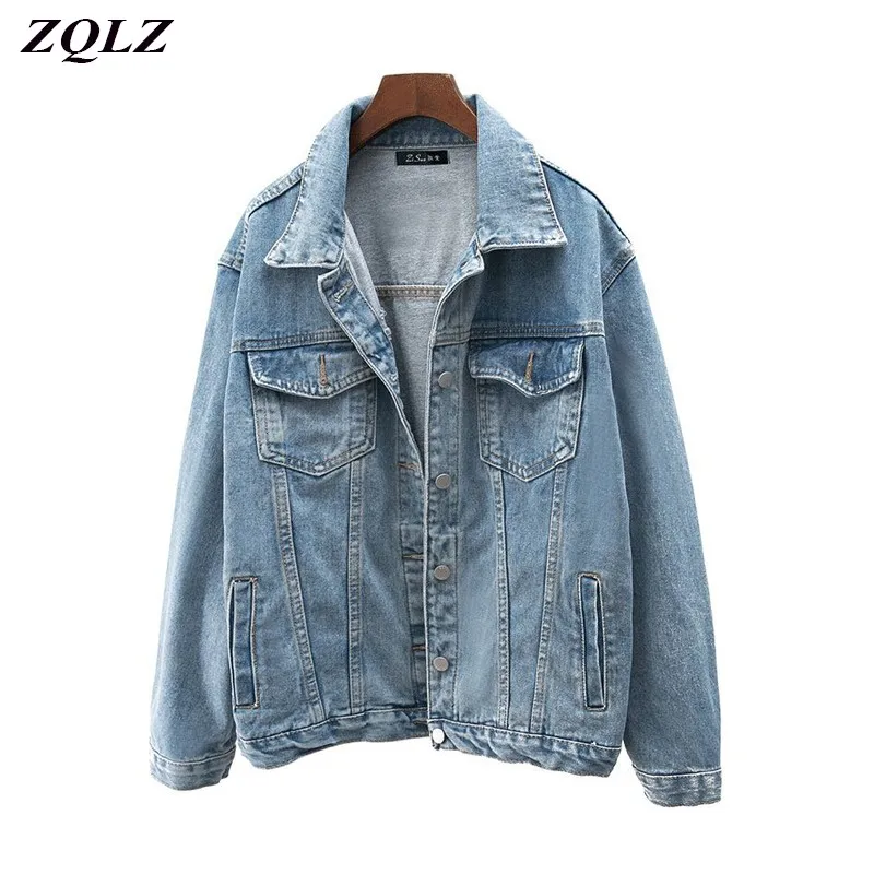 ZQLZ уличная джинсовая куртка для женщин новинка 2020 Осеннее джинсовое пальто