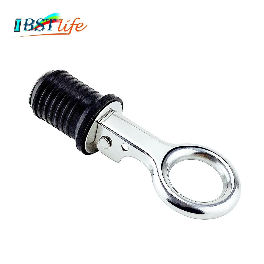 

Stainless steel 304 Handle Rubber Drain Plug Snap Tight Flip Style Hull Livewell bilge transom seawall marine boat accessories