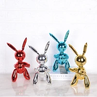 new style electroplated rabbit figurine resin animal statue home decoration jeff koons balloon rabbit sculpture xmas gifts decor