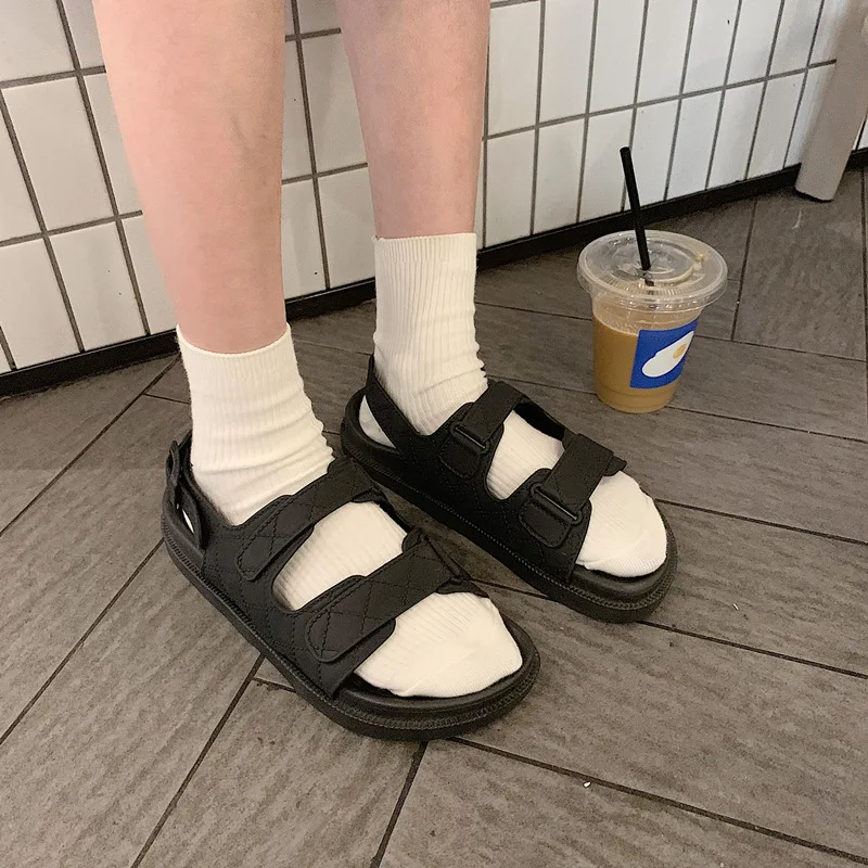 

2021 Korea Style Fashion Beach Sandals Female Rome Sandal Platform Buckle Summer Shoes Woman Preppy Sandalias Footwear MDUG