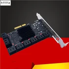 Райзер для майнинга Чиа, 16-портовая карта PCIE SATA, контроллер PCI Express SATA, карта расширения PCIE на SATA 3,0, PCI E X4 SATA3, дополнительные карты