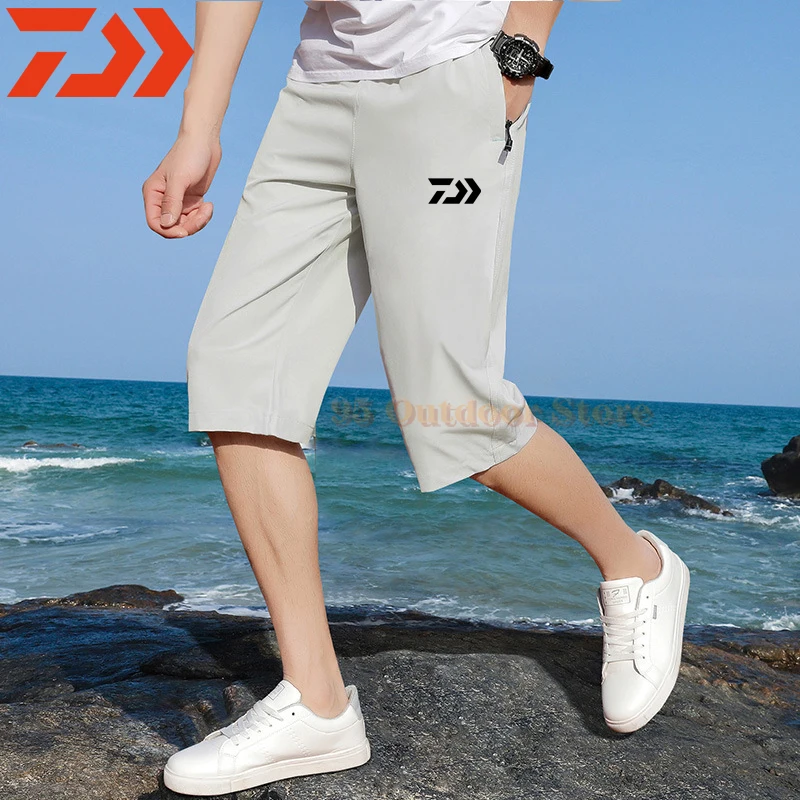 

2021 Новый стиль Daiwa рыболовные шорты Водонепроницаемый дышащие легкие Пляжные штаны Свободные Для Мужчин's по колено рыболовные штаны M-8XL