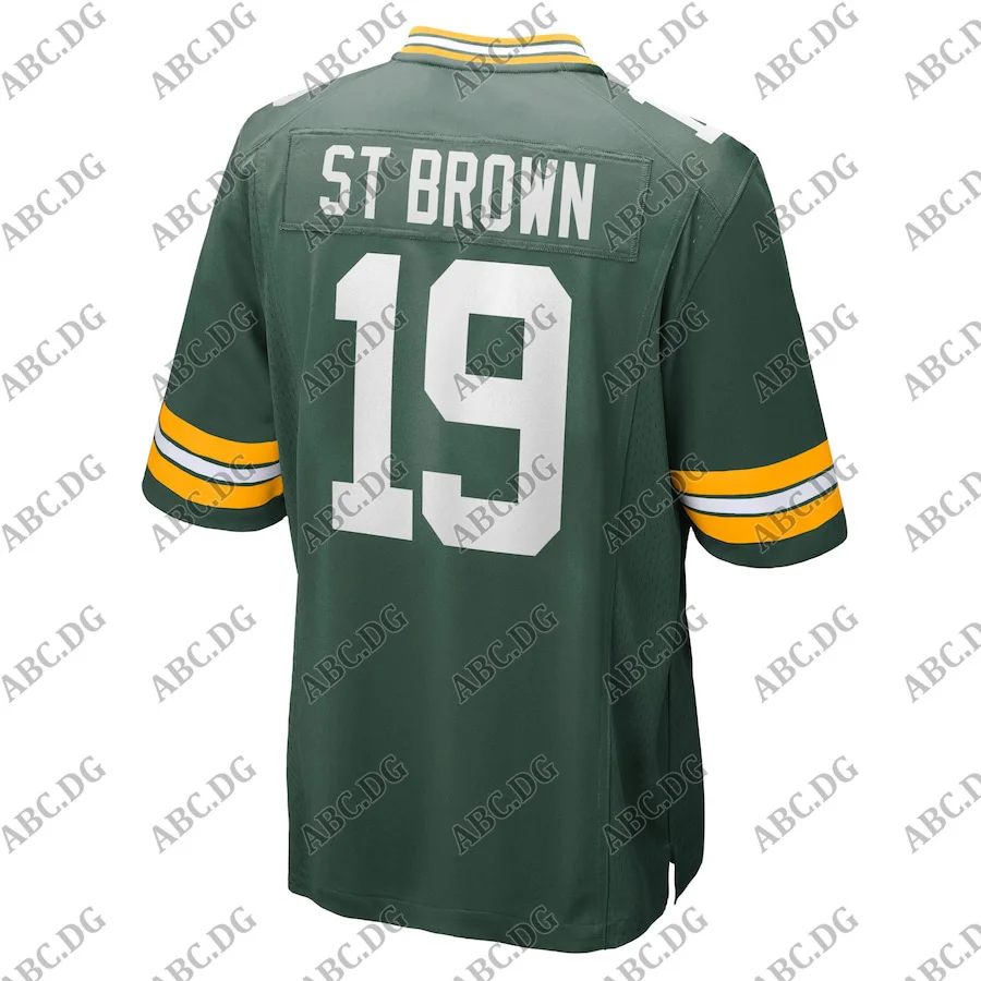 

Customized Stitch American Football Jersey Men Women Kid Youth Green Bay Equanimeous St. Brown Green Game Jersey