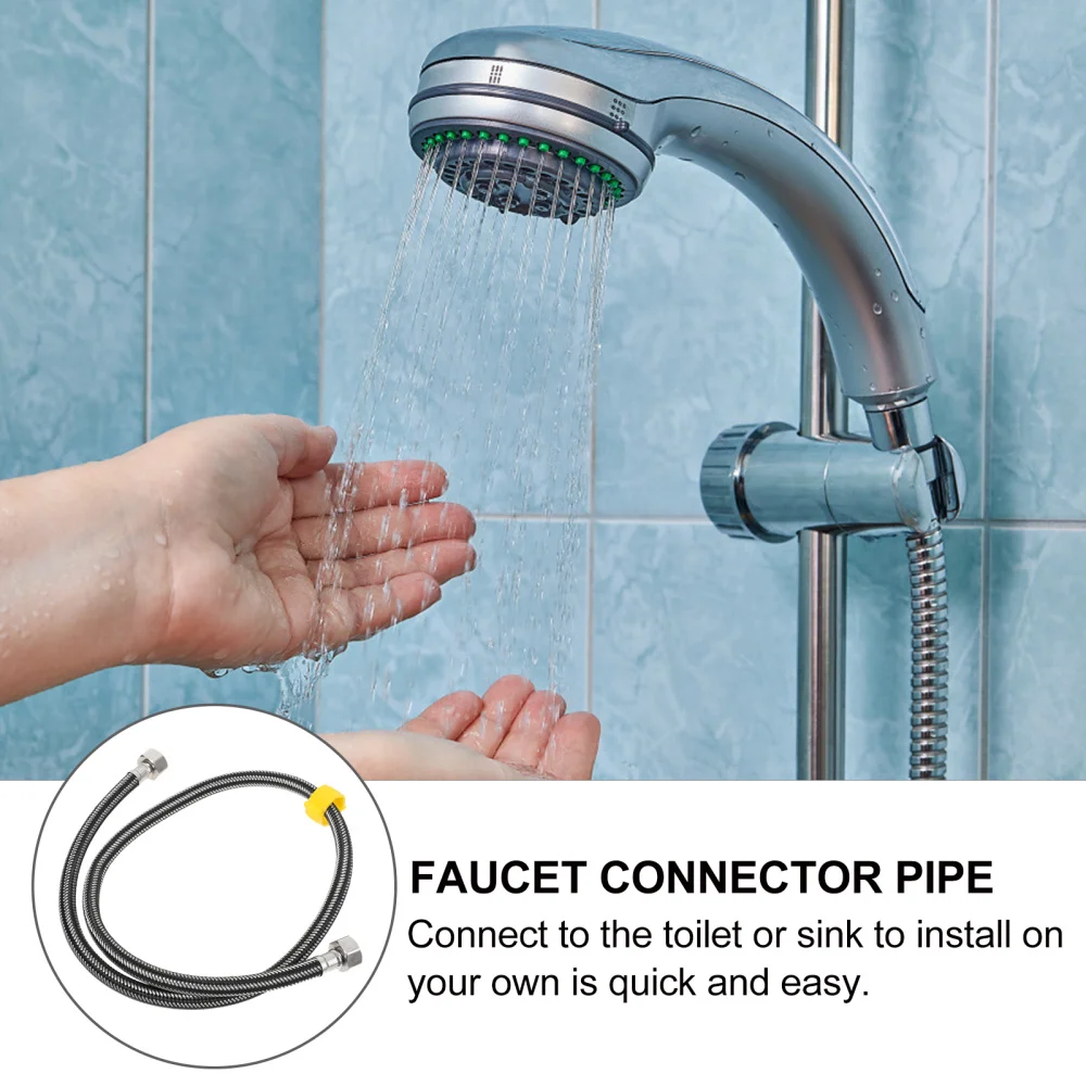 

2pcs Nylon Aluminum Shower Hose Water Inlet Tube Basin Tap Hose