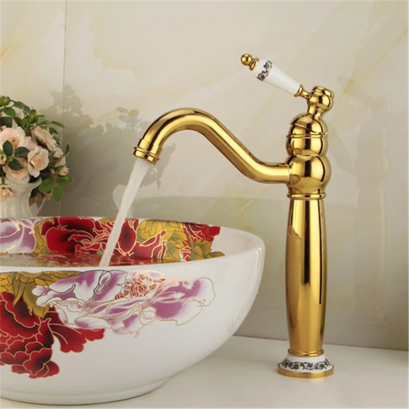 

Bathroom Faucet Antique Bronze Finish Brass Basin Sink Solid Brass Faucets Single Handle Water Mixer Taps Bath Crane X37B