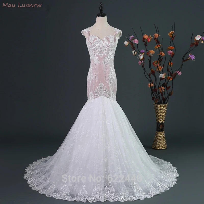 Custom-made Lace Mermaid Wedding Dresses Unique Trumpet Bridal Gown Dress Backless Gowns Robe De Marige | Свадьбы и торжества