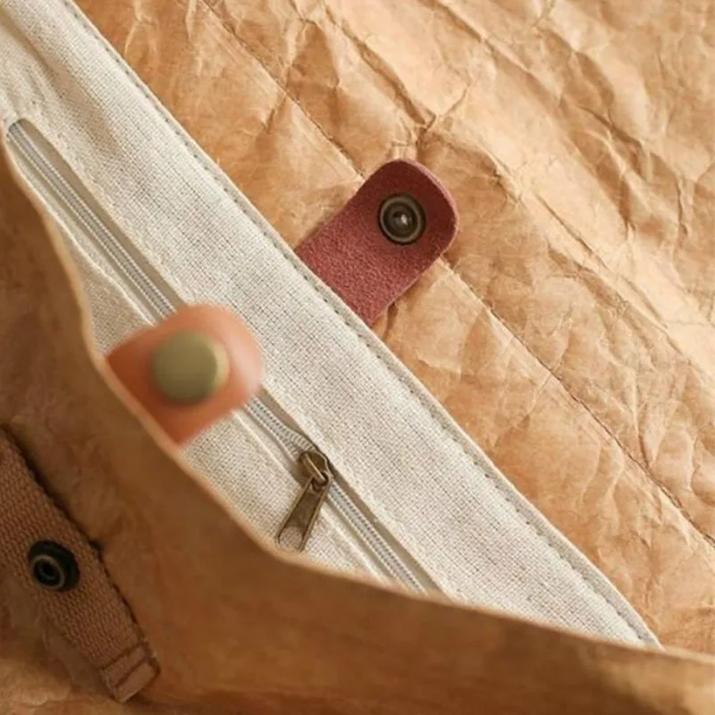 

Women Bag New Spring Kraft Paper Flap Vintage Solid Hasp Shoulder Bag Pures And Bags Crossbody Simple Women Bag Mori Girl