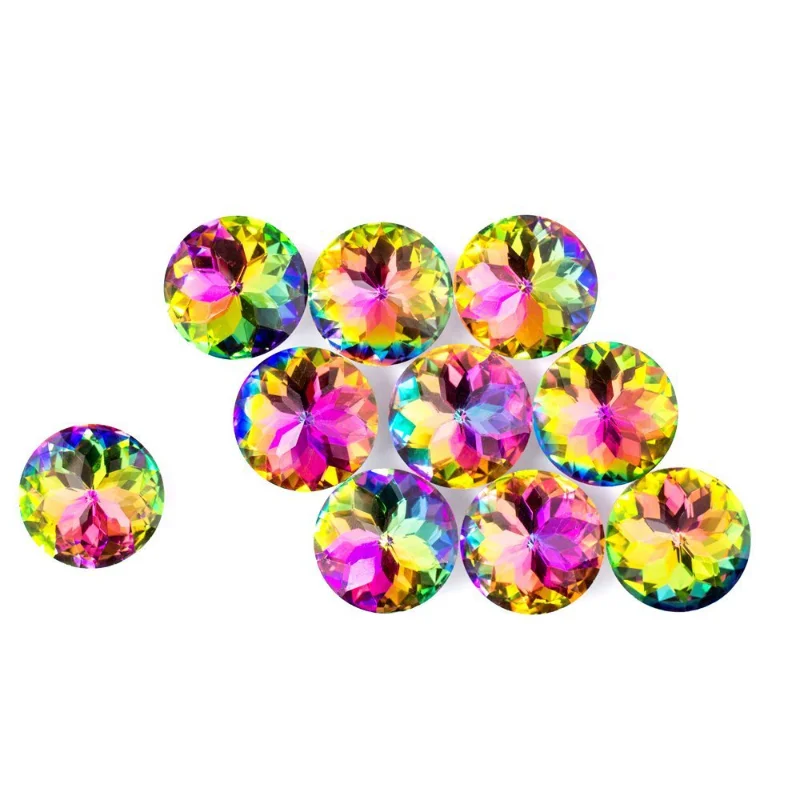 

10PCS 30MM Colorful Crystal Knobs Glass Cabinet Knobs Desk Drawer Pulls Handle for Home Cabinet Drawer and Dresser