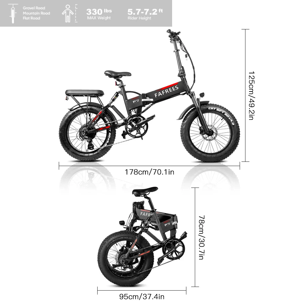 Bestellen 20x 4,0 Zoll Fett Reifen 750W Falten Elektro Fahrrad Power Unterstützen Moped E-Bike Mit 13,6 AH Batterie 50-60miles Range Electric Bike