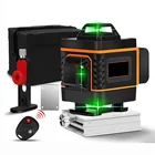 Лазерный нивелир 1216 линий 3D точный самовыравнивания 360 горизонтальный и вертикальный кросс-линии Мощная зеленая лазерная с подъемная рама