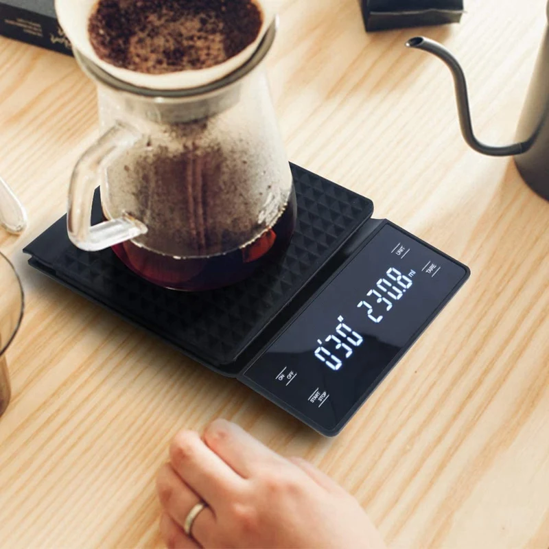 

Coffee Scale with Timer 3Kg/0.1G High Precision Pour over Drip Espresso Scale with Back-Lit LCD Display