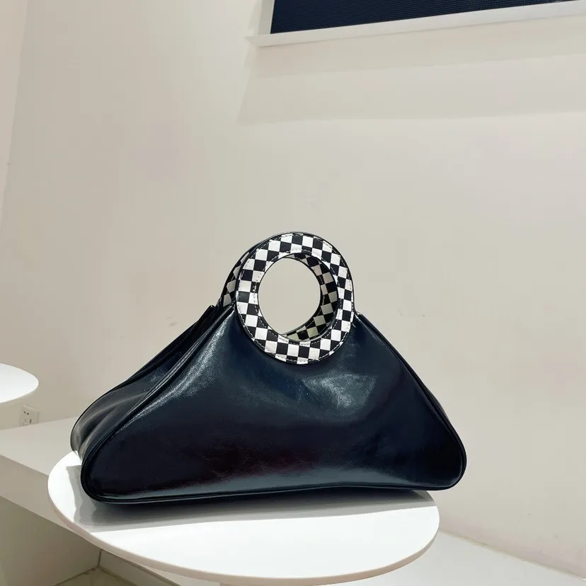 

Fashion Plaid Crossbody Bags for Women Checkerboard Women Handbag Designer Round Handle Hand Bag and Purse Brands Underarm Purse